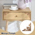 thumbnail image 5 of Uxcell 4 Pcs Hollow Mirror Wall Stickers, Acrylic Corner Decorative Pattern Decals Self Adhesive Mirror Stickers for Bathroom Living Room Bedroom Ceiling Office (Brown, 7.9x7.9"), 5 of 6