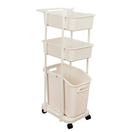 Sundale Indoor Laundry Basket Cart With Wheels Clothing Bin Toy