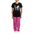 thumbnail image 4 of CafePress - Love Hockey Women's Dark Pajamas - Women's Short Sleeve Print T-Shirt and Pants Dark Cotton Pajama Set, 4 of 7