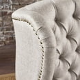 thumbnail image 4 of Antique Style Accent Chair in Beige Fabric for Living Room | Tufted Back, Decorative Trim, Dignified Design | 30"D x 29.75"W x 37.50"H, 4 of 13