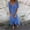 Blue, variant on Ayolanni V-Neck Dresses for Women Solid Casual Short Sleeve Maxi Shift Dress Ladies Cotton Linen Daily Textured Loose Sundress Blue L