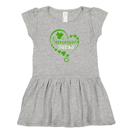

Inktastic Shenanigans Squad St. Patrick s Day Shamrock Heart Girls Baby Dress