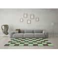 thumbnail image 3 of Ahgly Company Indoor Rectangle Checkered Light Blue Modern Area Rugs, 5' x 8', 3 of 4