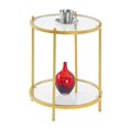 thumbnail image 2 of Convenience Concepts Table d'Appoint Ronde à 2 Niveaux Royal Crest, Verre Clair / Or, 2 of 5