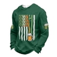 thumbnail image 2 of Dwelliawo St. Patricks Day Shirts for Men Printed Long Sleeve Waffle Knit Shirts Novelty Saint Patrick's Slainte Clover Shamrock Graphic Tees Round Neck Outfit Dark Green M, 2 of 6