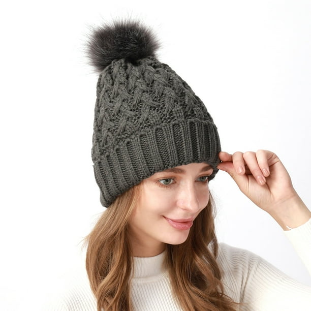 Sombrero con CalefaccióN por USB CáLido para Mujer Gorro con CalefaccióN de Punto de Invierno Gorro con CalefaccióN para Esquiar Camping Caza,Gris Oscuro A
