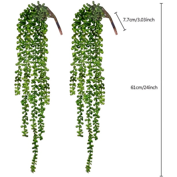 Planta artificial colgante de hilo de perlas, resistente a la decoloración y de fácil limpieza, 27", aspecto exuberante, sin necesidad de mantenimiento, versátil para uso en interiores y exteriores