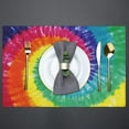 thumbnail image 2 of Rainbow Tie Dye Placemats Set of 6 Rectangle Table Mats Washable Heat-Resistant Place Mat for Kitchen Dining Table Decor Indoor Outdoor, 2 of 5