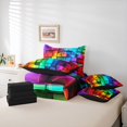 thumbnail image 5 of Feelyou Stereoscopic Square Teens Bedding Comforter Set 7 Pieces, Colorful Pixelate Miner Full Bedding Set, Gaming Gamer Reversible Fitted Sheet Flat Sheet, Ultra Soft Bedroom Decor, 5 of 7
