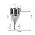 thumbnail image 2 of Dispensador de masa para panqueques de acero inoxidable - Dispensador de embudo con soporte para takoyaki y repostería, 2 of 5