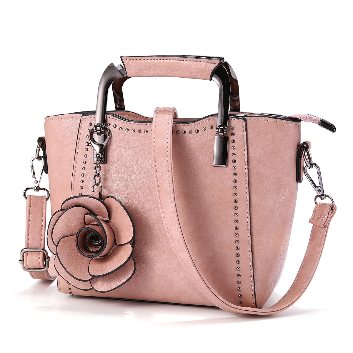 light pink leather tote
