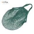 thumbnail image 3 of Uxcell Cotton Mesh Bag, 15x13.8" Reusable Mesh Net String Grocery Bags Organizer Dark Green 2Pcs, 3 of 6