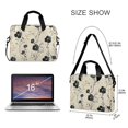 thumbnail image 3 of FORMRS 16" Laptop Bag Carrying Sleeve Case with Handle Travel Shoulder Briefcase, Small Black Flowers, 3 of 8