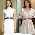 thumbnail image 5 of Women Thin Elastic Belts,Skinny Stretch Vintage Fashion Waistband for Dress with Gold Buckle 4 Pack, 5 of 6