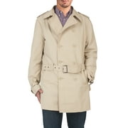 Vibes Men's Double Breasted Short Trenchcoat Khaki X-Large