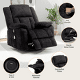 thumbnail image 5 of Korser Massage Swivel Rocker Recliner Chair with USB Ports Chenille for Living Room,Black, 5 of 8