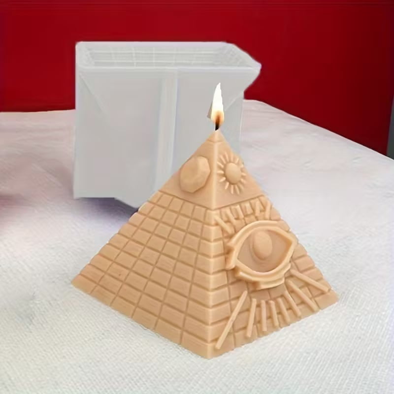 1 piece Egyptian candle mold Egyptian Pyramid with Eye of Power Scented Candle Silicone Mold - Unique irregular shape, suitable for handicrafts and home decoration ornaments silicone mold