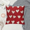 thumbnail image 2 of Qinduosi Valentine's Day Pillow Covers of , Red Love Heart Valentines Throw Pillows Valentines Decor Square Red Pillowcase Anniversary Decorative Outdoor Cushion Case for Sofa Couch White, 2 of 5