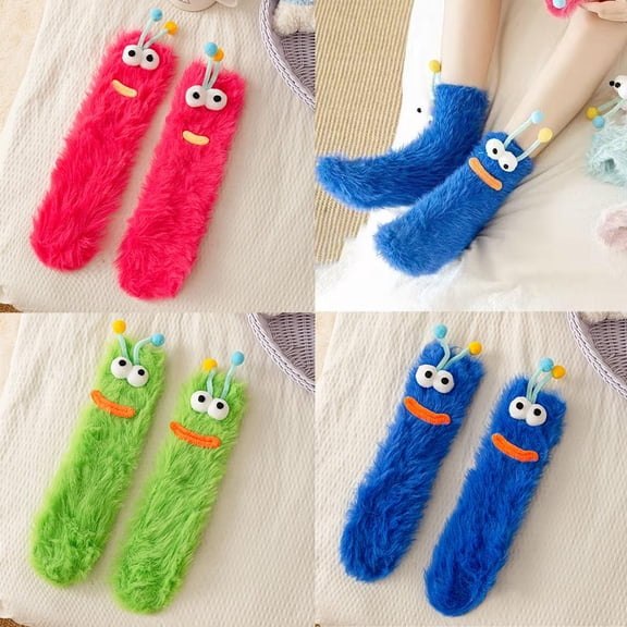 KRONDO Fuzzy Slipper Socks - 3 Pairs Plush Warm Winter Socks for Women, Soft & Thick for Home, Perfect Holiday Gift Set