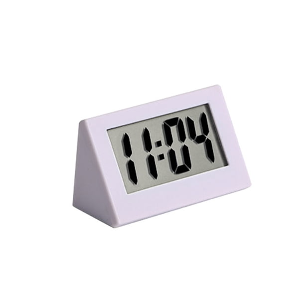Bewildely Mini reloj LED 24H Pantalla digital Relojes electrónicos Plástico con pilas Estudio Estudiante Hogar Calendario Decoración del hogar Blanco Bewildely HA063212-01B