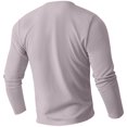 thumbnail image 4 of Men's Long Sleeve T-Shirt Basic Style Polyester Fiber Solid Color Straight Cut Autumn Fashion Urban Casual Tops, 4 of 6