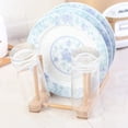 thumbnail image 4 of Plate Stand Bamboo Dish Rack Plate Stand Plate Holder Dish Rack Dishes Bamboo Dishes Shelf 4 Slots For Storage Cd Dishes Book Wine Glass Kitchen Office Place Plates Cups, 4 of 6