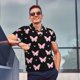 thumbnail image 4 of Balery Gradient Butterfly Camisa Polo de Hombre con Estampado, de Manga Corta y Tejido Medio, Camisa Tipo Golf Polo-Large, 4 of 6