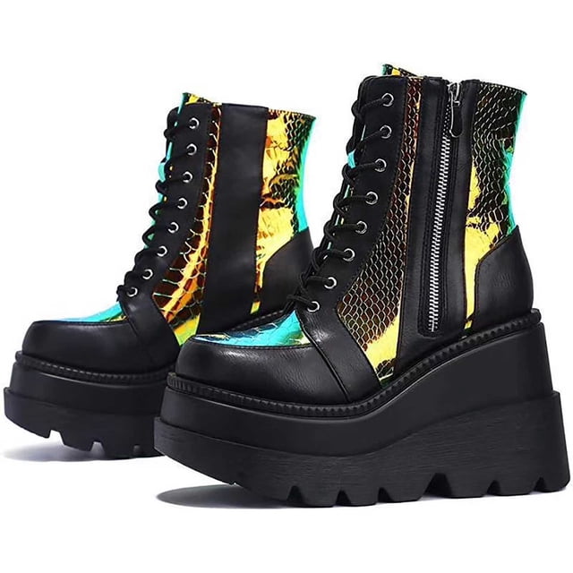 CEHVOM Fashion Thick Soled Large Size Short Boots Women Autumn Platform Leather Boots