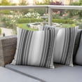 thumbnail image 2 of Outdoor Waterproof Pillow Covers Abstract Grey Gradient Stripe Decorative Throw Pillow Protectors,Pillowcase Cushion Cases for Patio Sofa Garden Couch,18x18in,Pack of 2, 2 of 14