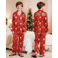 thumbnail image 2 of Fiodrimy Boys Pajamas Big Boys Satin PJS Set Button Down Silky Pajama Long Sleeve & Pants Set Kids Lounge Sleepwear Size 8-14, 2 of 6