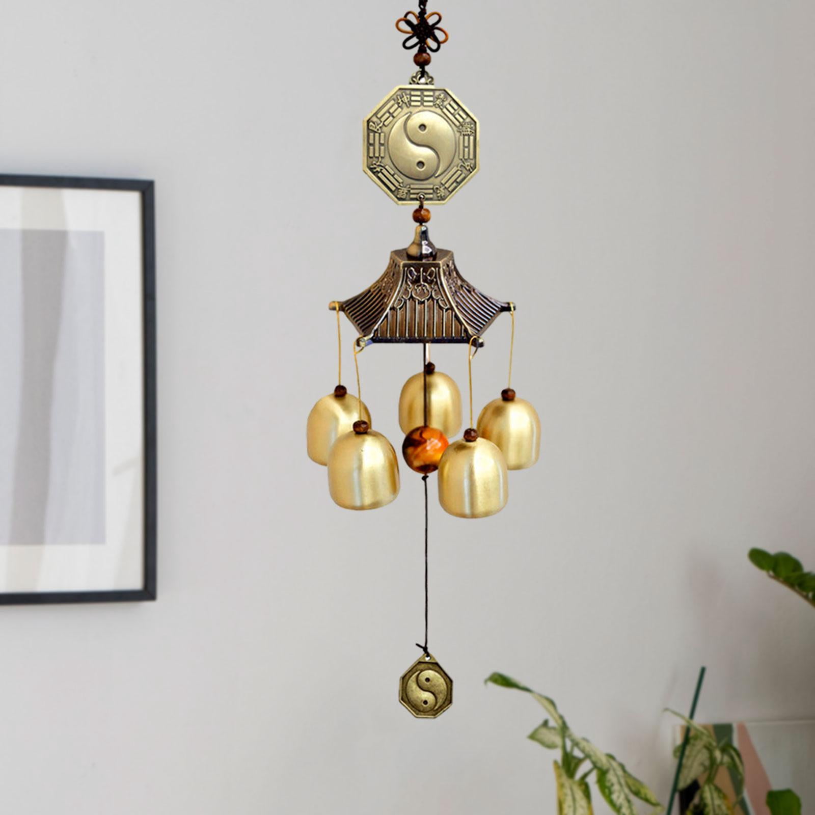 Wind Chime Bagua Wind Chime Pendant Handmade 5 Bells Brass Unique Windchime Temple Wind Bell Wind Chimes for Outside for Home