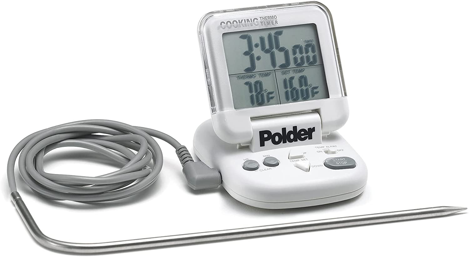 White Polder Deluxe Preset Thermometer with Ultra Probe 