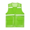 thumbnail image 3 of RUNQHUI Men Women Zipper High Visibility Reflective Safety Vest Construction Work Mesh Fabric Work Clothes Light Green 185, 3 of 7