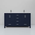 thumbnail image 4 of Jacques 60 in. W Navy Blue Double Bath Vanity, Cultured Marble Top, and Faucet Set, 4 of 8