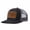 Black and gray, variant on USA Flag Mountain Leather Patch Embroidered Color Block Trucker Hat Unisex Adjustable Cotton Breathable Fashion Cap for Travel Daily Wear