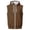 Brown, variant on Men's Hooded Sleeveless Zip Vest Casual Drawstring Regular Fit Hood Knit Multi Color Layering Tops With Pockets Orange 3XL