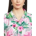thumbnail image 6 of Stylore Womens Hawaiian Shirt Short Sleeve Blouse Flamingo White Pink 3XL, 6 of 7