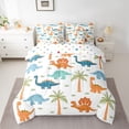 thumbnail image 2 of Manfei Child Boys Girls Kawaii Dino Bedding Comforter Set 7-Piece,Jungle Animal King Bedding Sets,Cartoon Dinosaur Ultra Soft Bed Sheets,Lightweight Room Decor,Reversible, 2 of 8