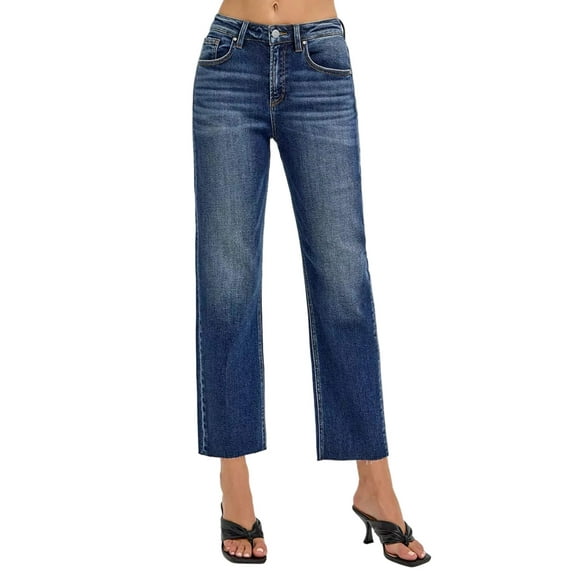 RISEN High Rise Slim Barrel Jeans