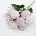 thumbnail image 4 of Artificial Pompon Mum Flower Bouquet, Realistic Silk Chrysanthemum Floral Stems, Artificial Fall Flowers for Vase, Home Table Centerpiece, Wedding Party Decoration, 14 Inch Floral Arrangement, 4 of 6