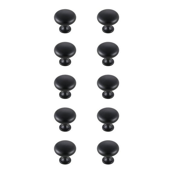 Elegant Decor KB2002-MB-10PK 1.2 in. Dia. Cadon Multipack Mushroom Knob, Matte Black - Pack of 10