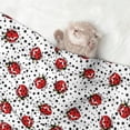 thumbnail image 2 of Yiaed Red Ladybugs On Black Dotted Print Dog Blankets-Cat Blanket Washable for Couch Protection,Puppy Blanket, Soft Plush Reversible Throw Furniture Protector-Medium, 2 of 8