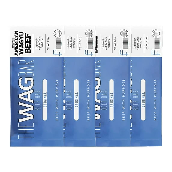 The WagBar Beef Bar made with American Wagyu Beef (Original, 1.35 Ounce (Pack of 4))