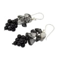 thumbnail image 2 of NOVICA Tourmalinated quartz and onyx cluster earrings, 'Heavenly Gift', 2 of 7