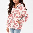 thumbnail image 2 of Abcomgle Girls Leopard Print Zip Up Hoodie 7-16 Fleece Full-Zip School Jacket for Girls Cute Teen Girls Sweatshirt Trendy Fall Hooded Hoodies for Teen Girls with Pockets, 2 of 7