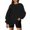 Black, variant on Azrian Deals Fashion Woman Long Sleeve Round Neck Loose Sweatshirt Solid Blouse Tops