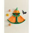 thumbnail image 6 of RUINIXCW Toddler Baby Girl Boy Halloween Pumpkin Costume Kids Infant Baby Fall Winter Poncho Plush Pumpkin Cloak Fancy Party Cape Funny Cosplay Outfit, 6 of 8
