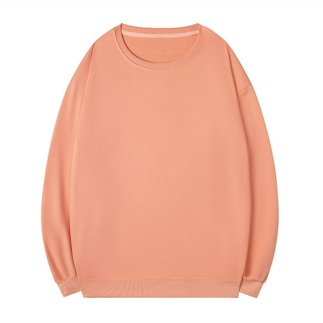 Blusas y camisas de manga larga con cuello redondo para hombre, blusas casuales de color liso, básicas, de cuello redondo, de poliéster.