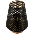 thumbnail image 3 of Northlight Laser-Cut Diamond Pattern Iron Table Lamp with Wood Base  - 11" - Black and Gold, 3 of 6