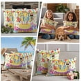 thumbnail image 4 of Outdoor Pillow Covers Happy Birthday Text Waterproof Pillow Cases 20x20 Set of 2, Cartoon Cake Ribbon Dots Throw Pillow Cover Pillowcase for Patio Balcony Couch Garden, 4 of 9